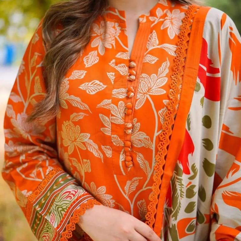 Digital Print Three Piece . আধুনিক ডিজিটাল প্রিন্ট থ্রি পিস – স্টাইল ও আরামের নিখুঁত সমন্বয়