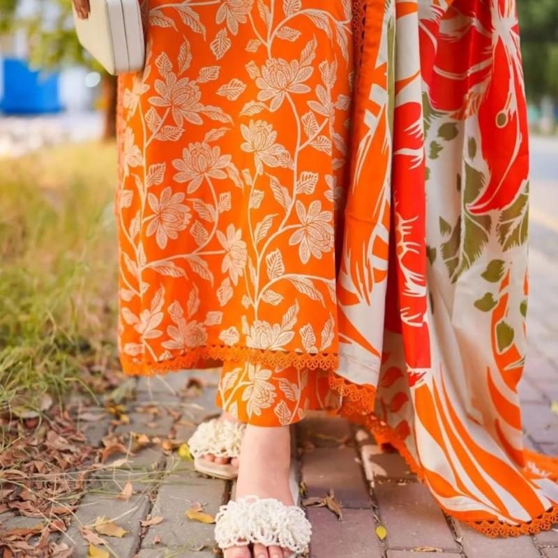 Digital Print Three Piece . আধুনিক ডিজিটাল প্রিন্ট থ্রি পিস – স্টাইল ও আরামের নিখুঁত সমন্বয়