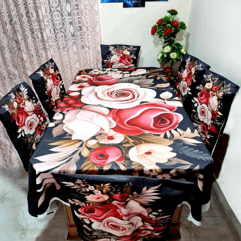 China Premium 3D Print Table Cloth Set