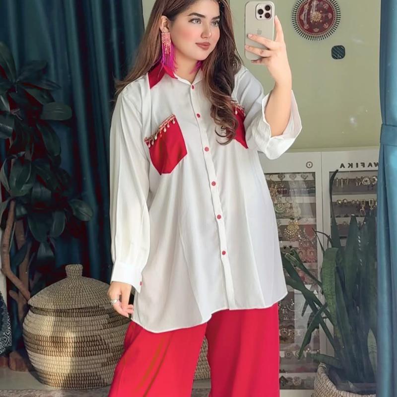 টু-পিস আউটফিট সেট (লং টপ + প্যান্ট)