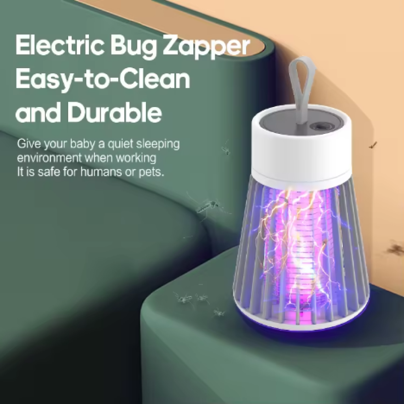 USB Charging Mosquito Killer Lamp Insect Bug Zapper Fly Catcher Solid ABS Pest Control Lamp for Home Electrical Batteries